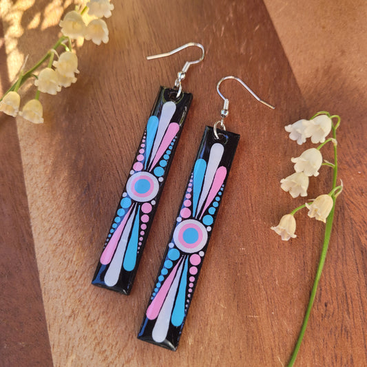 TRANSGENDER Pride Rectangular Earrings