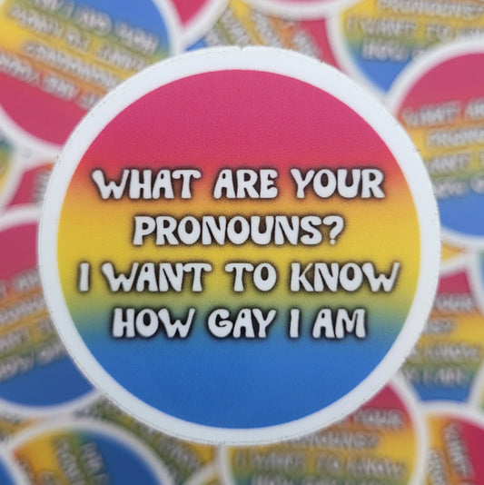 Pansexual What Are Your Pronouns Sticker