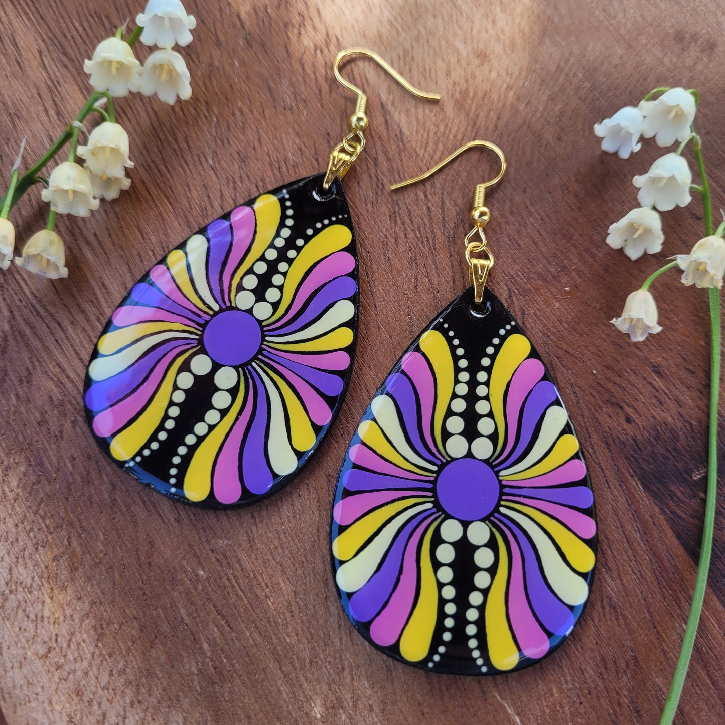 Custom Synesthesia Portrait Teardrop Earrings