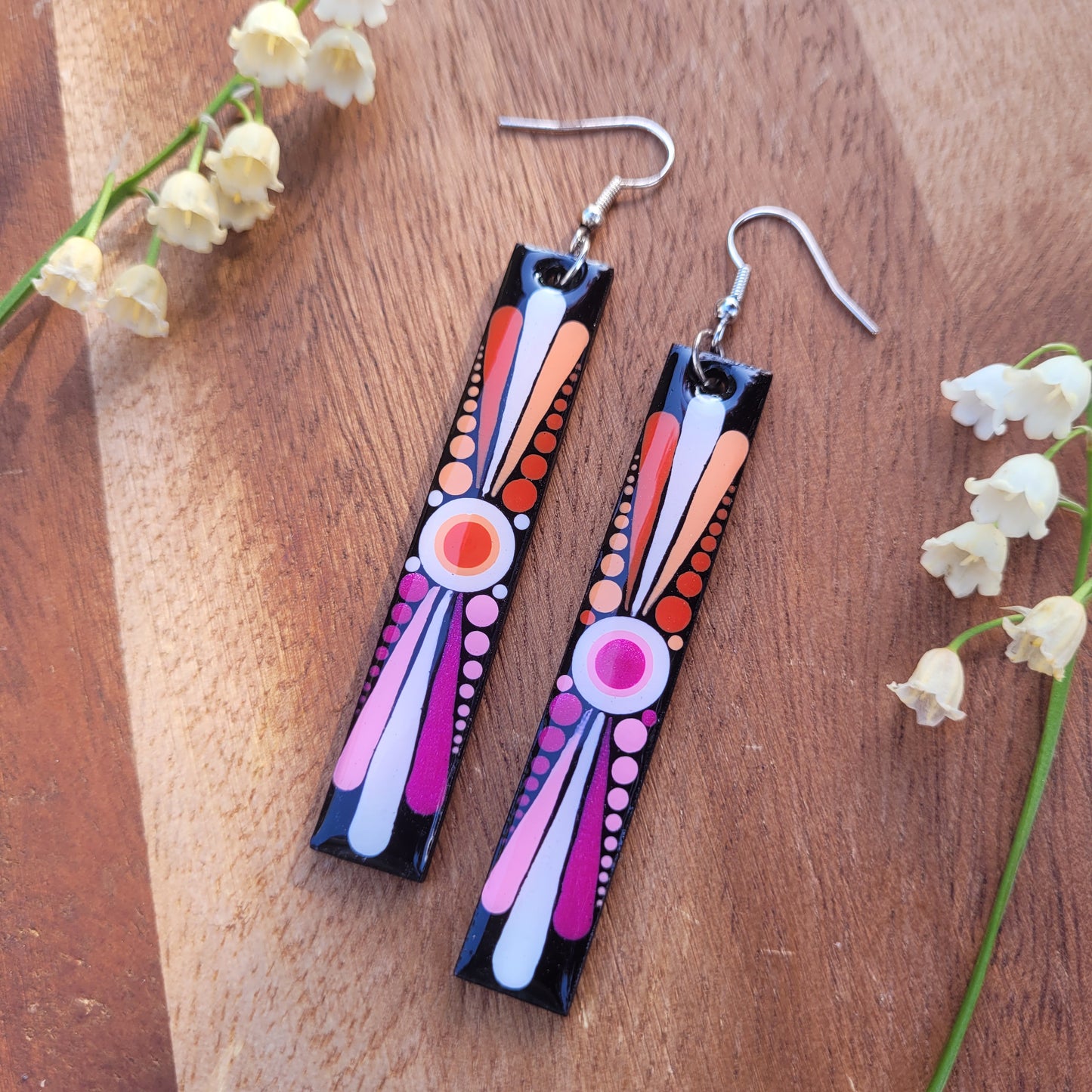 LESBIAN Pride Rectangular Earrings