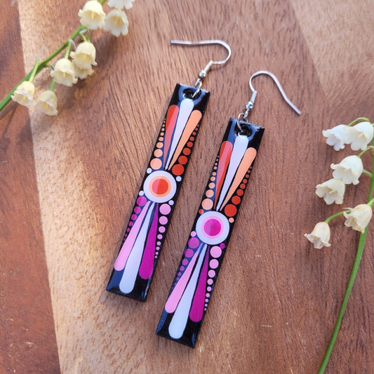 LESBIAN Pride Rectangular Earrings