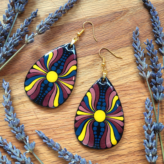 Custom Synesthesia Portrait Teardrop Earrings