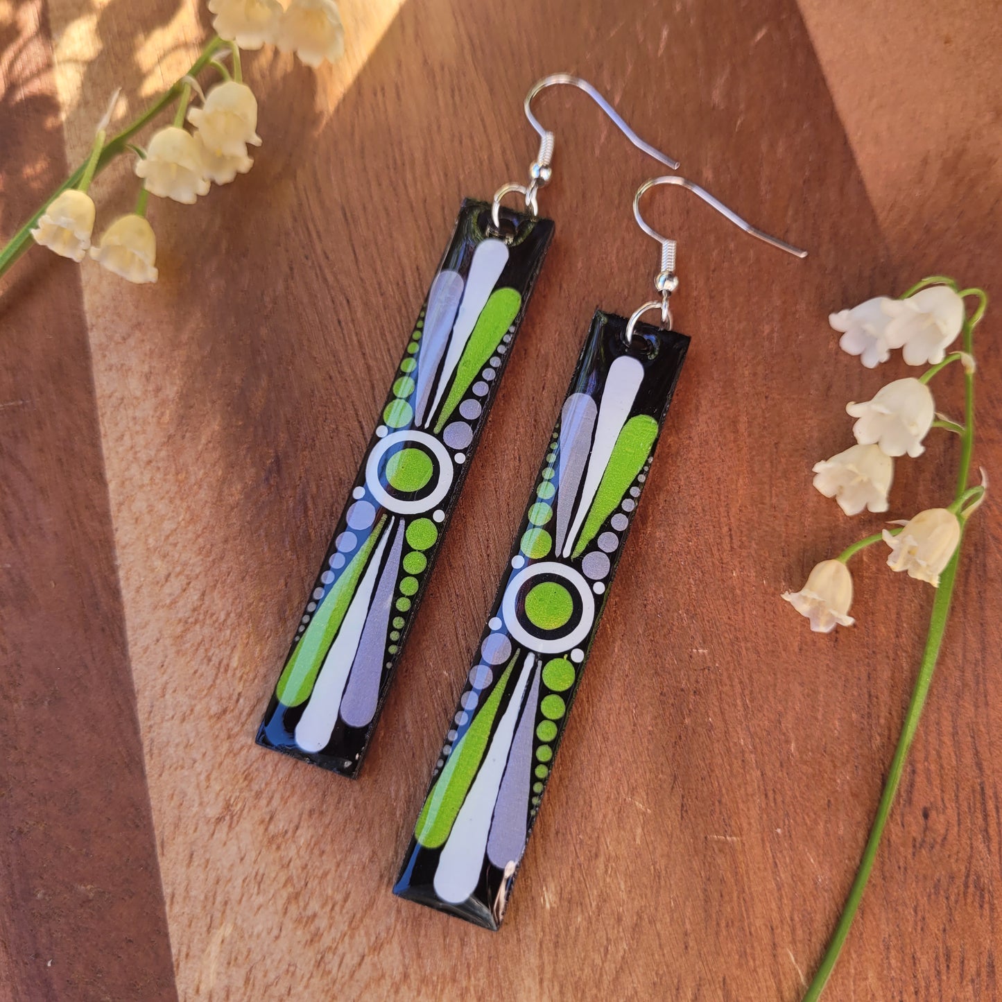 AROMANTIC Pride Rectangular Earrings