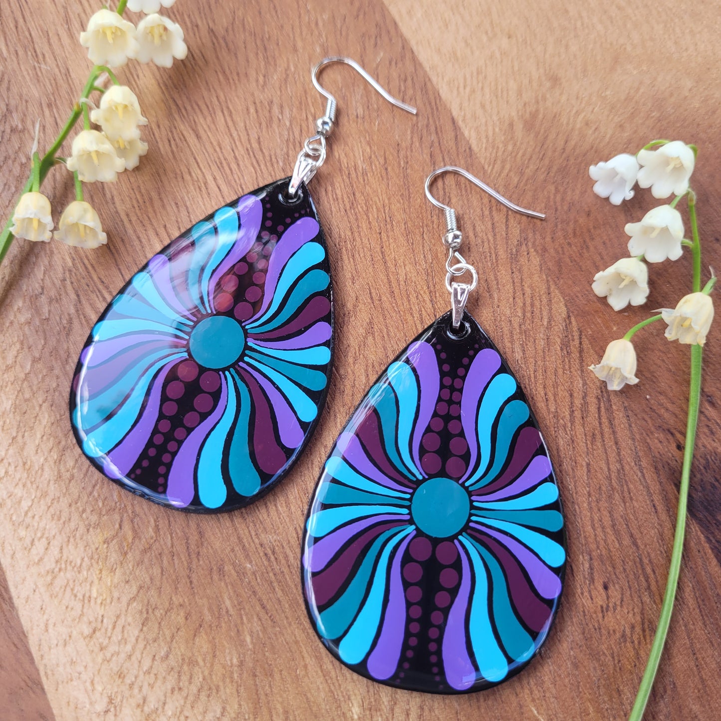 Custom Synesthesia Portrait Teardrop Earrings