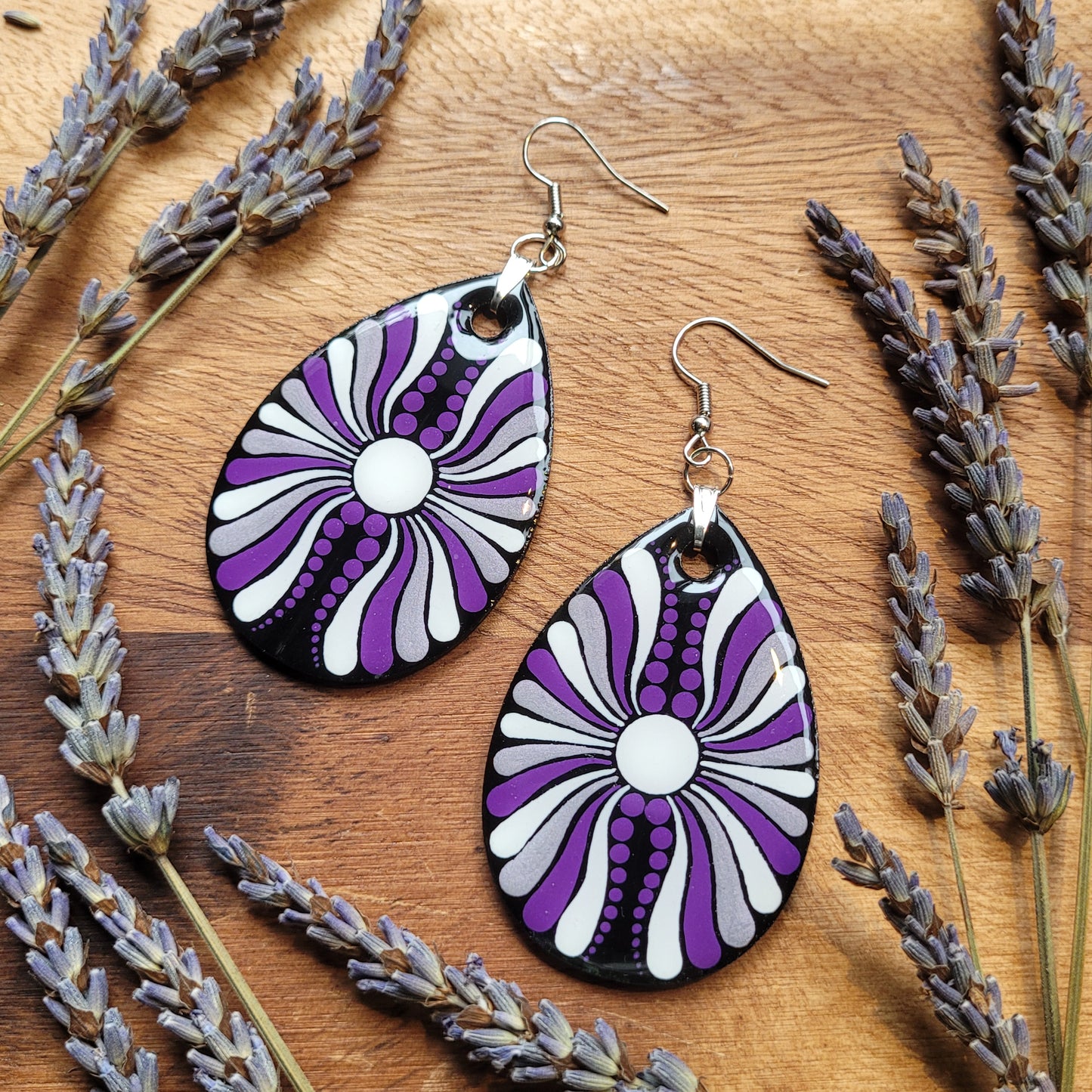 ASEXUAL Pride Teardrop Earrings